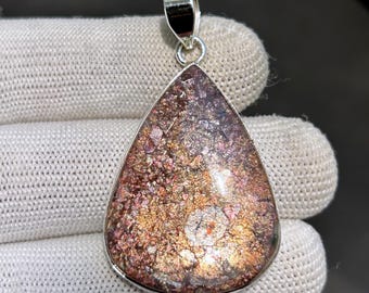 Colgante de piedra solar iolita RARO de plata de ley 925