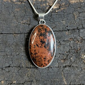 Natural Mahogany Obsidian Gemstone Pendant 925 Sterling Silver Pendant Handmade Mahogany Obsidian Jewelry Pendant  925 silver #219