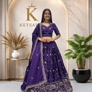 Conjunto de Lehenga Choli de diseñador, atuendo para invitada a boda india, ropa de fiesta estilo Bollywood, Chaniya Choli de lentejuelas de diseñador para mujer
