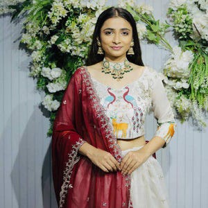 Beautiful Peacock & Tree Panel Embroidered Work of Sequence and Malti Color Threads with Canvas Attached