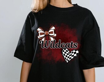 Wildcats Digital PNG, Checkered Heart (Instant Download)