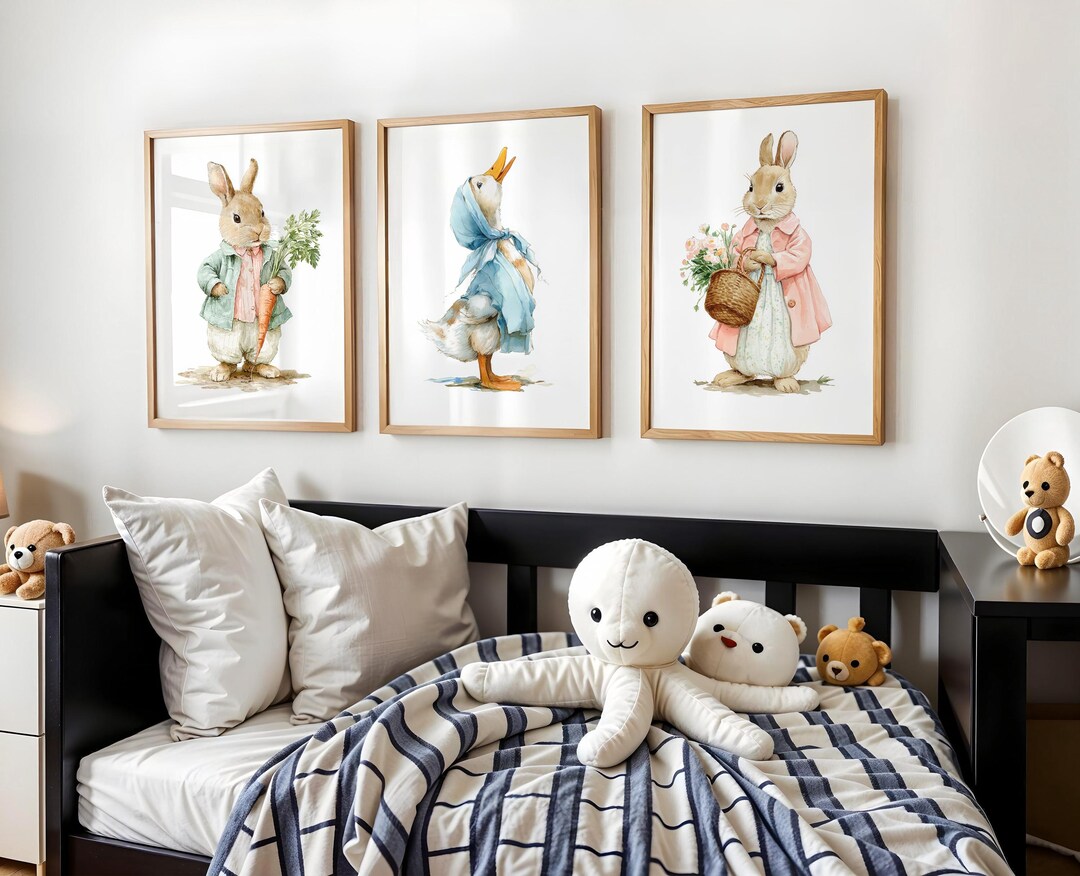 Peter Rabbit Themed Nursery Prints Set of 3 | Flopsy Mopsy Bunny Style ...