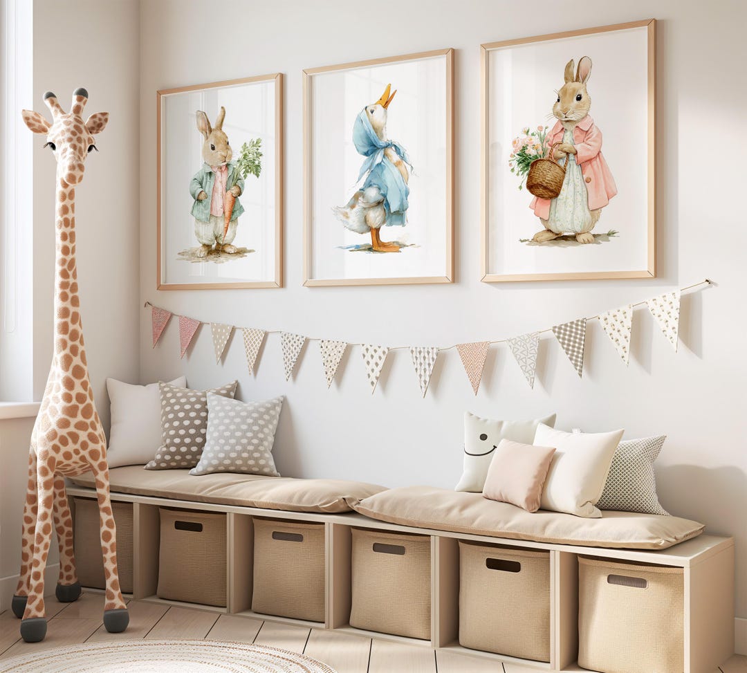 Peter Rabbit Themed Nursery Prints Set of 3 | Flopsy Mopsy Bunny Style ...