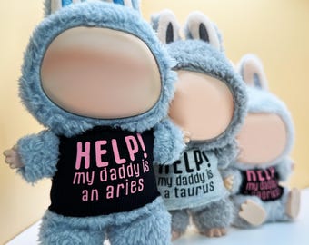 Zodiac Mini Tee: Handmade T-Shirt for 17cm Dolls - Monster Theme dabubu