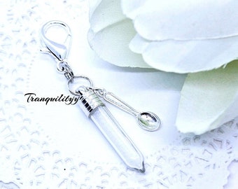 Planner Charm, A Spoon Full Of Sugar Charm , Mary Poppins Inspired , Glass Bottle , Mini Glass Bottle Zipper Charm, Kawaii By: Tranquilityy
