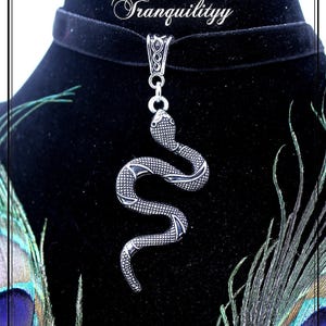 Snake Choker, Snake Necklace, Black Velvet Chocker, Spiritual Jewelry/ Created By:Von'Dez