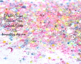 Pastel Glitter Mix/Moon Sugar Glitter Mix/ Pastel Pink Moon Sugar Iridescent DIY Custom Glitter Confetti Mix /Iridescent Glitter