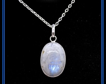 Moonstone Quartz Crystal Necklace, 925 Silver Base, Protection Jewelry, Beautiful Crystal Spiritual Jewelry, Moonstone Pendant,