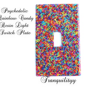 Candy SprinkleLight Switch Cover/psychedelic light switch/Glitter Resin Light Switch  Handmade/Gift, Birthday Gift/Sweet DIY Room Decoration