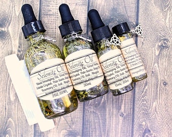 Selenite Smudging Oil/Palo Santo/Sage, Rosemary/Cleansing Oil/Meditation Oil/Conjure/Ritual/ Aura Protection Oil/Readings/Created By Von'Dez