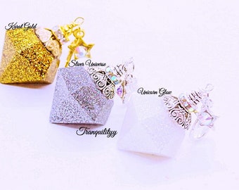 Diamond Resin Charms, Big Resin Diamond Planner Charm, Purse Charm, Diamond Glitter Charm, Diamond Keyring, Handmade By: Tranquilityy