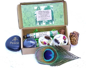 Kit di protezione per le macchie/Kit di guarigione spirituale per le macchie sacre/Benedizione della casa/Incenso alle erbe sfuse/Candele da tè alla salvia e all'erba dolce/Negatività scomparsa