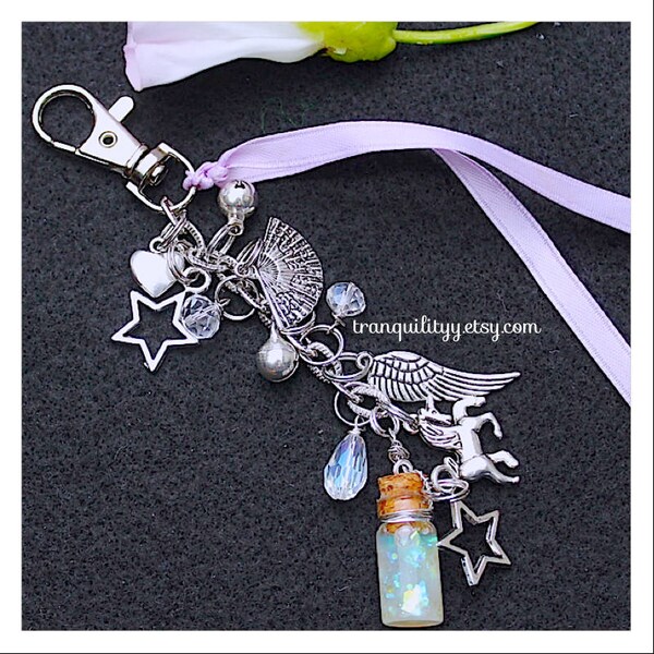 Planner Charm / Unicorn  Planner Clip/Crystal Unicorn Car Charm/ Purse Charm/ Deco Charm/ Unicorn Charm/ Kawaii Charm