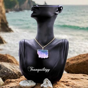 Ombre Agate Druzy Necklace: Gold Plated Crystal Healing Pendant