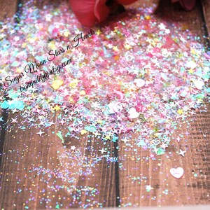 Pastel Moon Sugar Glitter Mix: Iridescent DIY Confetti image 6