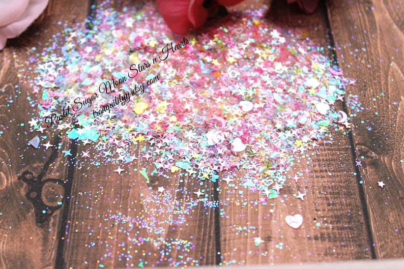 Pastel Moon Sugar Glitter Mix: Iridescent DIY Confetti image 6