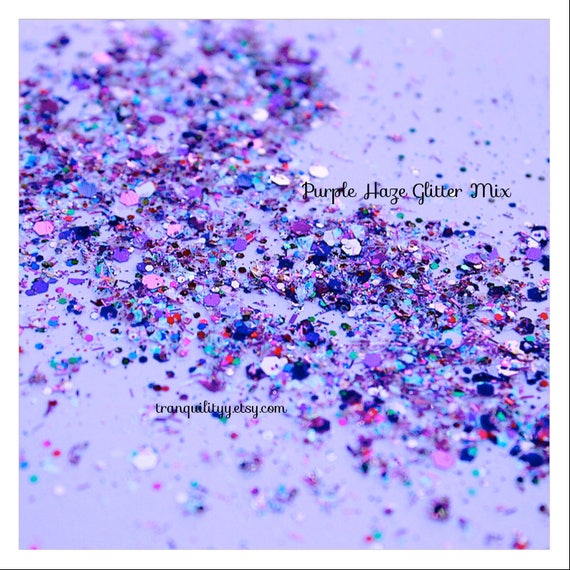 Celestial Haze Rubber Base Gel | Light Blue & Light Purple Blend with  Glitters