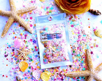 Kawaii Island Glitter Confetti Blend/ Shaker Charms/Candle Toppers/ Nail Art/ Resin Art/ Kawaii Projects/ Scrapbook Projects