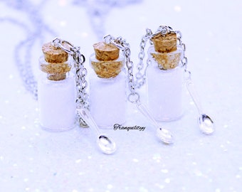 Sugar Vial Necklace: Mary Poppins Inspired, Silver Spoon Charm