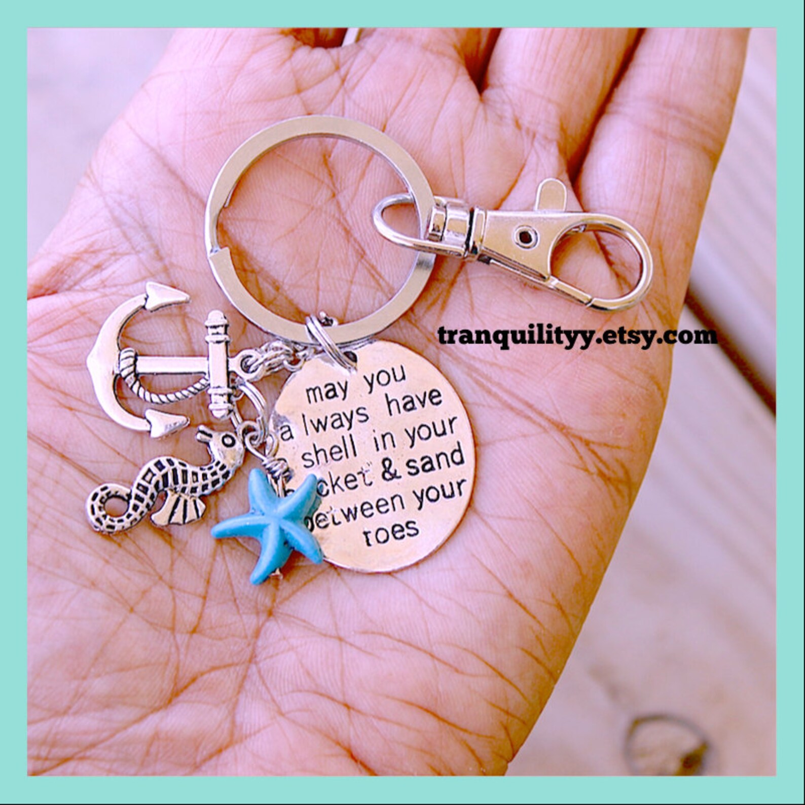 Beach Key Chain , May You Always Have a Shell in Your Pocket and Sand ...