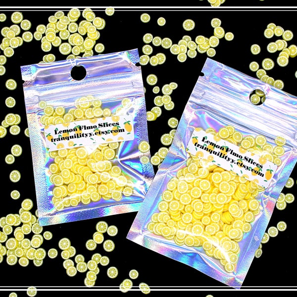 Lemon Slices, Fimo Slices/ 1 or 2 Teaspoons/Nail Art/Shakers /Scrapbooks/DIY Projects / Resin Art/Cane Slices/ Slime Fimo Cane Lemon Slices