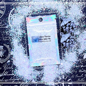 Winter Glitter Mix/ Tumbler /Snow Flurries/ Nail Art/Resin Art/ Candle Topping/ In House Blend/ Mix Media/Snowflakes Glitter Winter Mix