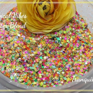 Glitter Mix/Tropical Vibes Glitter Blend/ Nail Art/Candle Toppings/ Resin/ Mix Media /Tumblers/Geodes Coasters/DIY Projects/Scrapbooks