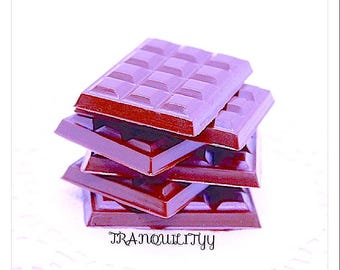 Faux Resin Chocolate Bars: Food Craft Miniatures, Planner Charms, By Von'Dez