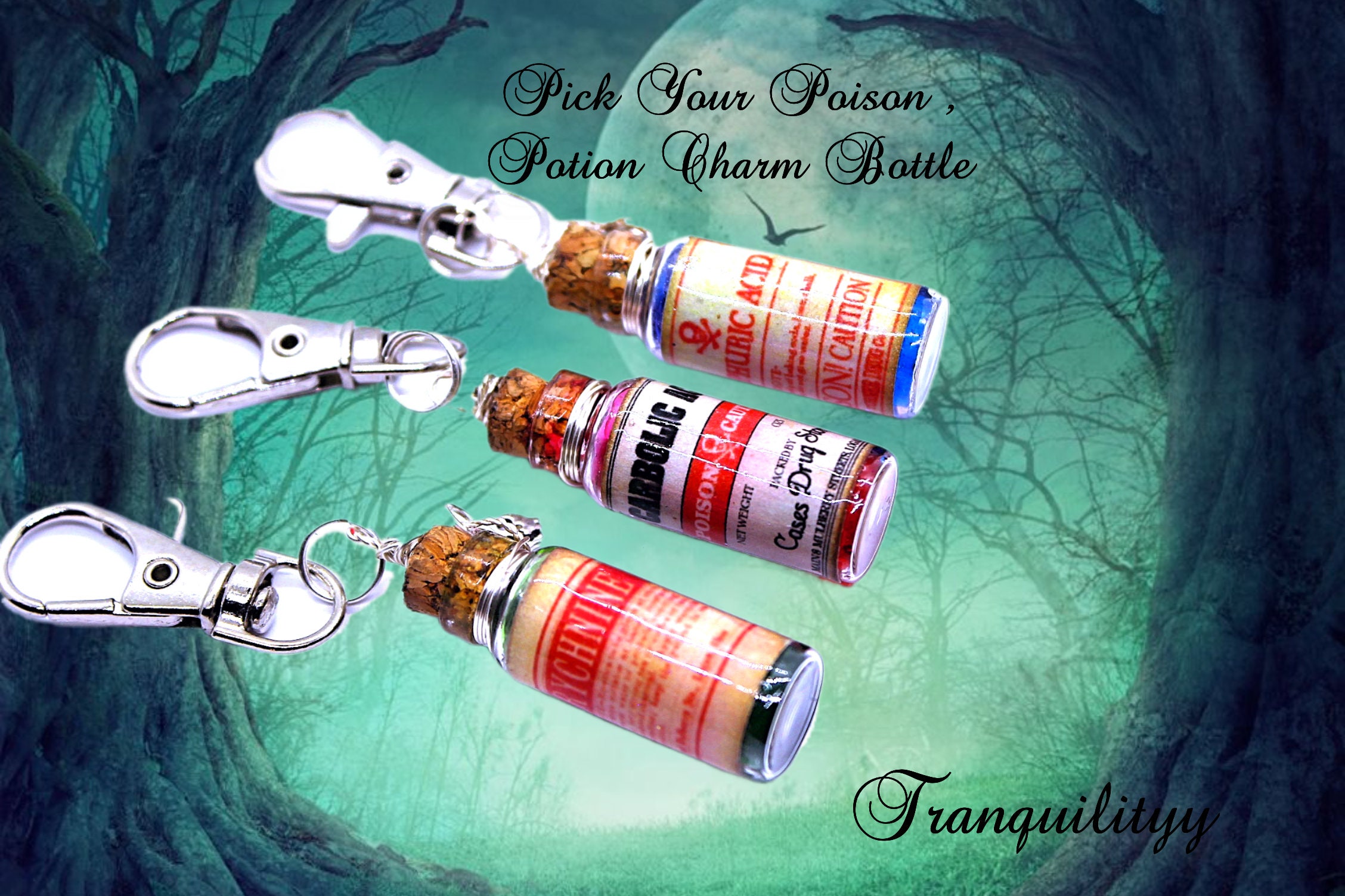 Porte-clés Flacon Verre Pour Cheveux Fœtaux Pendentif