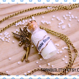 Snow Fairy Necklace: Glow in The Dark Pixie Dust Bottle