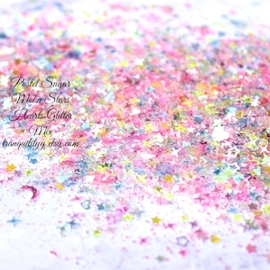 Pastel Sugar Moon Glitter Mix/ Tumbler Glitter/ Candle Toppings/Nail Art/ Resin Art/Geode Art/ Mixed Media/ DIY Projects/Embellishments