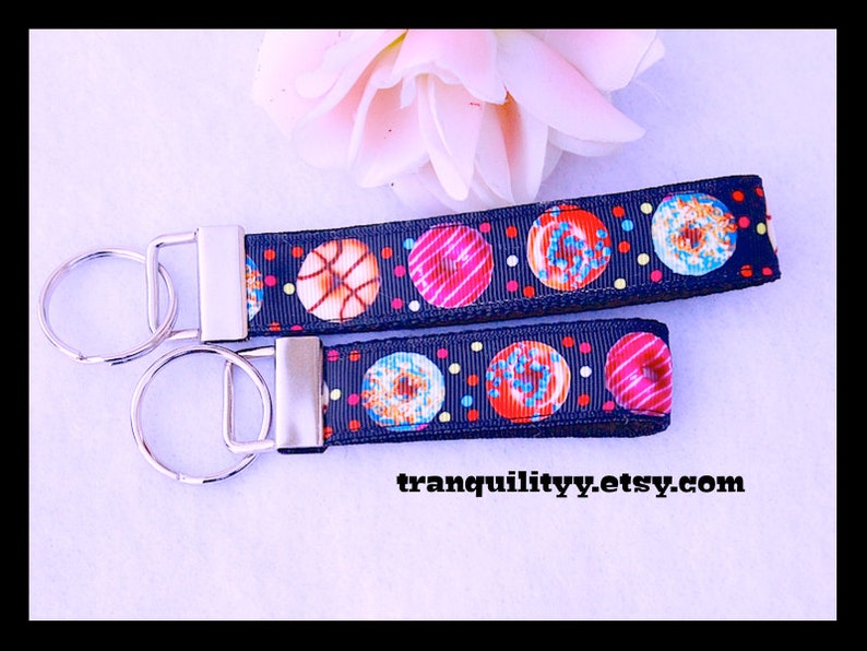Donut Keyring Handmade By: Tranquilityy Birthday Keyring Wristlet Key Fob Donuts Keychain Donut Key Fob