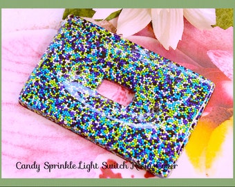 Light Switch Plate, Candy Sprinkle Light Panel ,Galaxy Candy Sprinkles Light Switch Resin Cover  , Handmade By: Tranquilityy