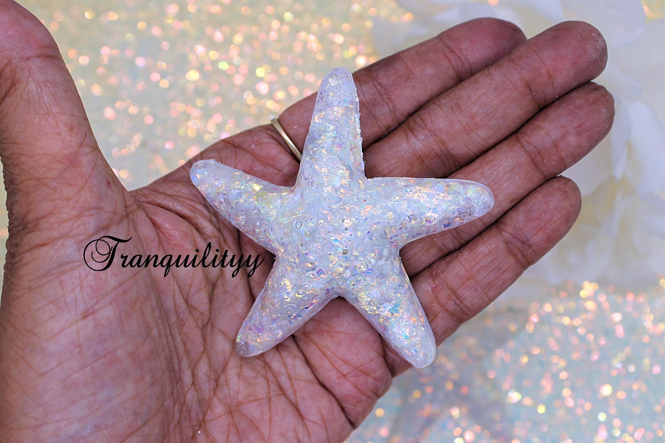 Iridescent Glitter Starfish Hair Clip: Resin Nautical Beach  display picture 2