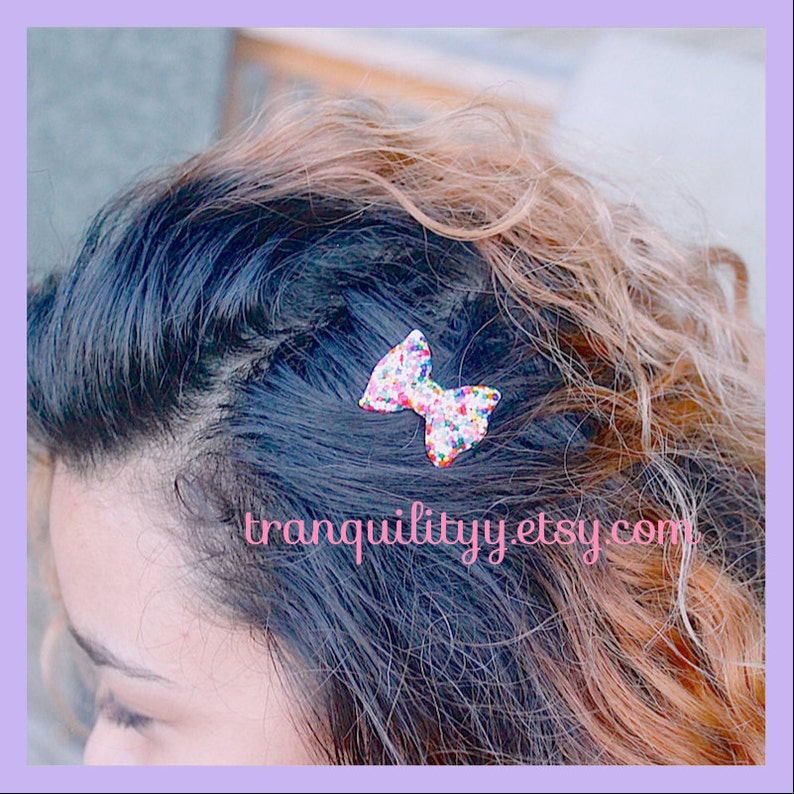 Birthday Scene Real Sprinkle 2 Sizes Resin Bow Sprinkle Hair Clip Handmade By: Tranquilityy Kawaii Lolita