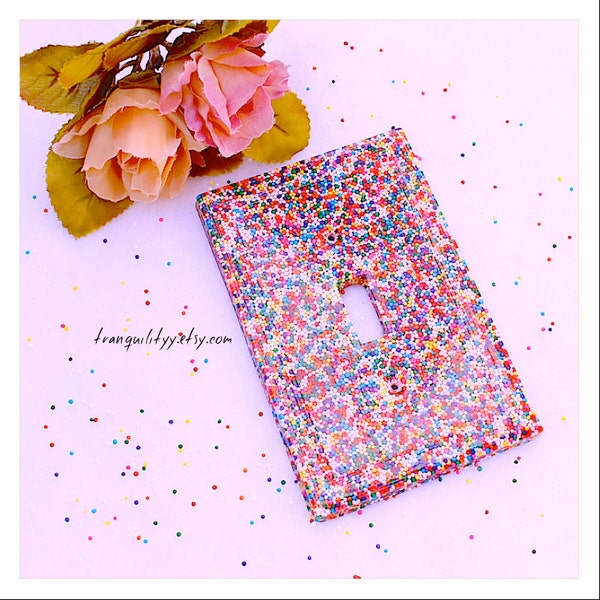 Sprinkle Light Switch Cover/Super Sale Sprinkle Resin Light Switch  Handmade/Gift, Birthday Gift/Sweet DIY Room Decoration