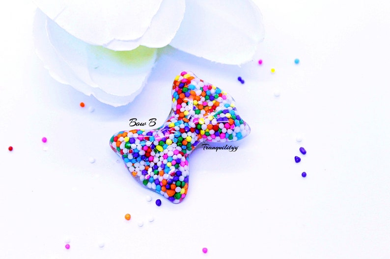 Birthday Scene Real Sprinkle 2 Sizes Resin Bow Sprinkle Hair Clip Handmade By: Tranquilityy Kawaii Lolita