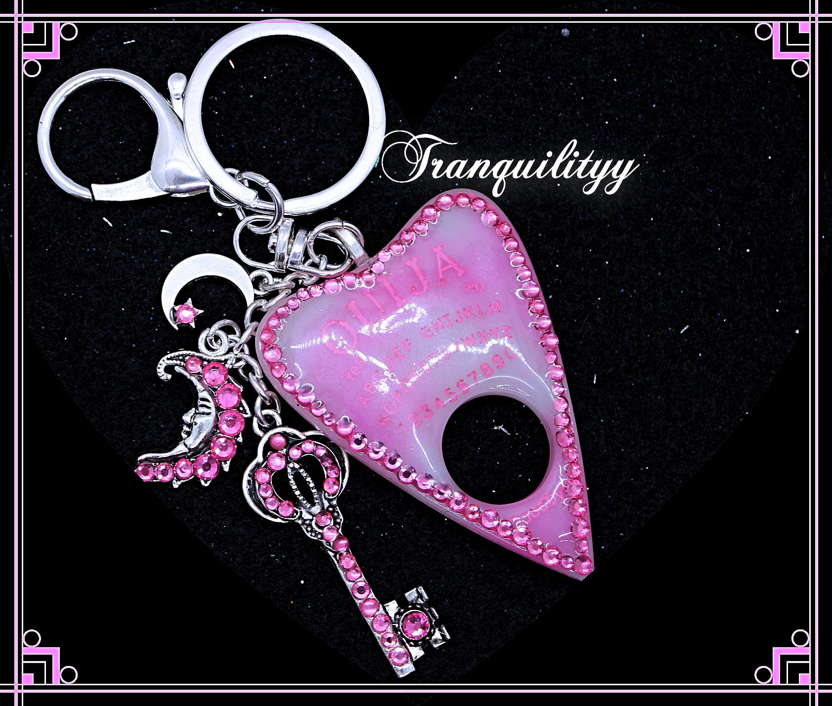 Ouija Planchette Keyring,pink Ouija, Spirit Board Planchette,pink 