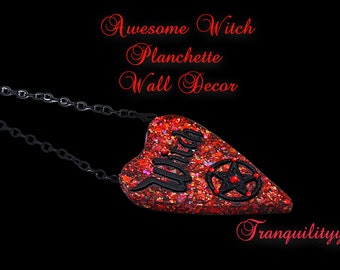 Planchette/Red Witch Resin Ouija Planchette Wall Hanging/Spiritual Decor/ Created By Von'Dez