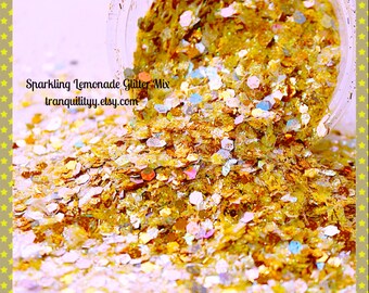 Glitter Mix/Sparkling Lemonade Glitter Mix Blend/ Nail Art/Wax Melts/Tumblr Glitter/ Resin Art/ Geode Art/ DIY Projects