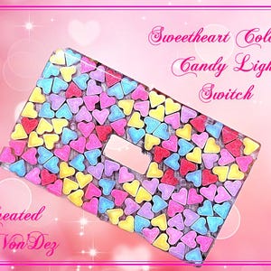 Light Switch Candy Heart Cover/Hearts light switch/Glitter Resin Light Switch  Handmade/Gift Birthday Gift/Sweet DIY Room Decoration