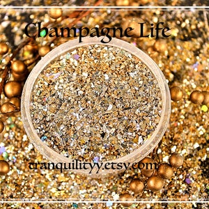 Gold Glitter /Champagner Life /Nailart/Tumbler Glitter /Wachs schmelzen/Kerzen Toppings/Geode Art/ Shaker Karten/Resin Art/DIY Projekte