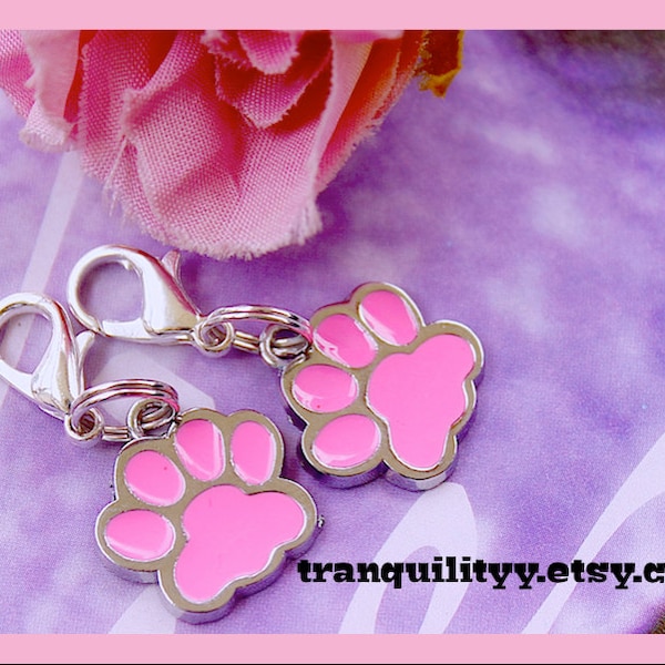 Dog Paw Zipper Pulls, The Pet Paw Project , lovely Doggie Charm Dangle zipper , Handbag Charm Pulls, By Tranquilityy