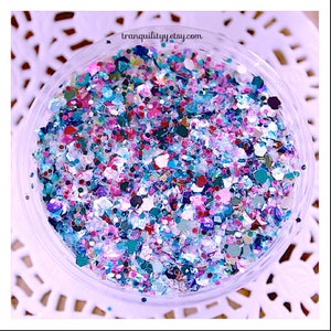 Mermaid Whispers Glitter Mix: Solvent Resistant, Resin, Slime, Wax Melts