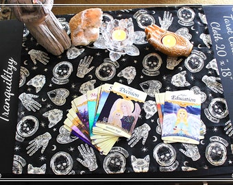 Tarot card reading cloth, Altar cloth, Spell work, Reversible cloth