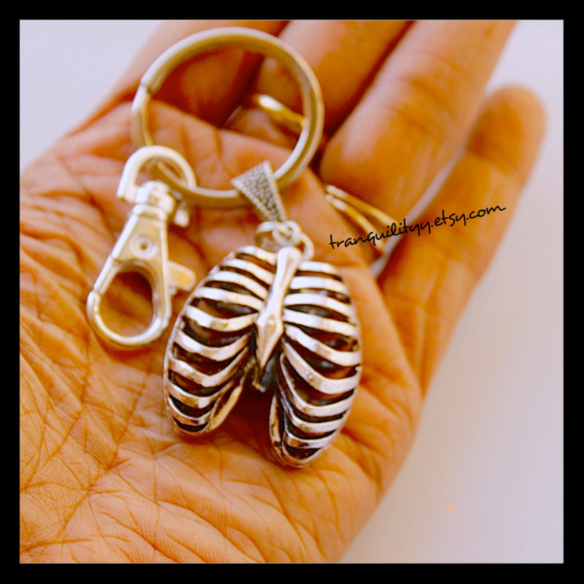 Rib Cage Necklace 3D Rib Cage Key Chain Respiratory | Etsy