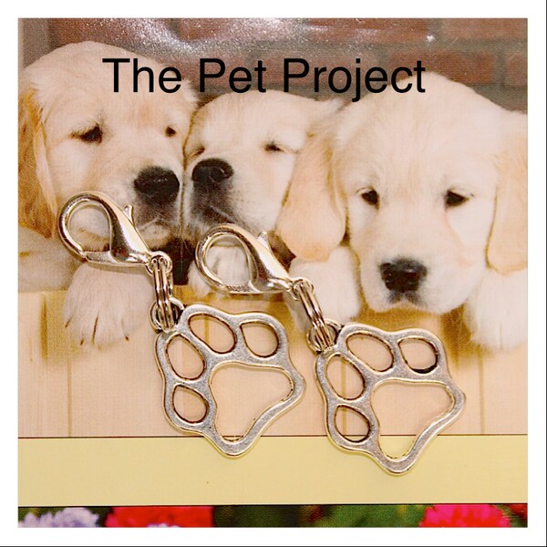 Planner Charm, The Pet Paw Project , Doggie Charm Dangle zipper , Handbag Charm Pulls, Animal Lover Charm