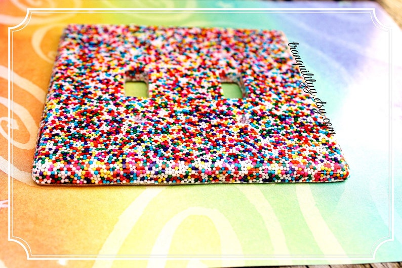 Rainbow Sprinkle Double Light Switch CoverResin Double Light Switch HandmadeBirthday GiftBedroom DecorLight Fixture