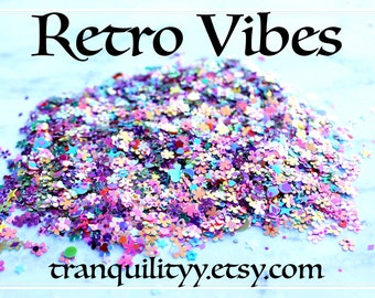 Glitter Mix/Retro Vibe Glitter Mix / Solvent Resistant Glitter /Resin Art/ Tumblr Glitter/Nail Art/Resin Art/Shaker Charms/DIY Projects