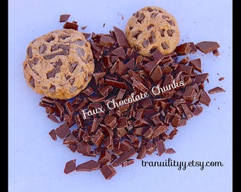 Chocolate Chips /Faux Chocolate/100% HANDMADE Clay Chocolate Chunks/Decoden/Cell Phone/Slime/Cookies/Cakes By: Tranquilityy